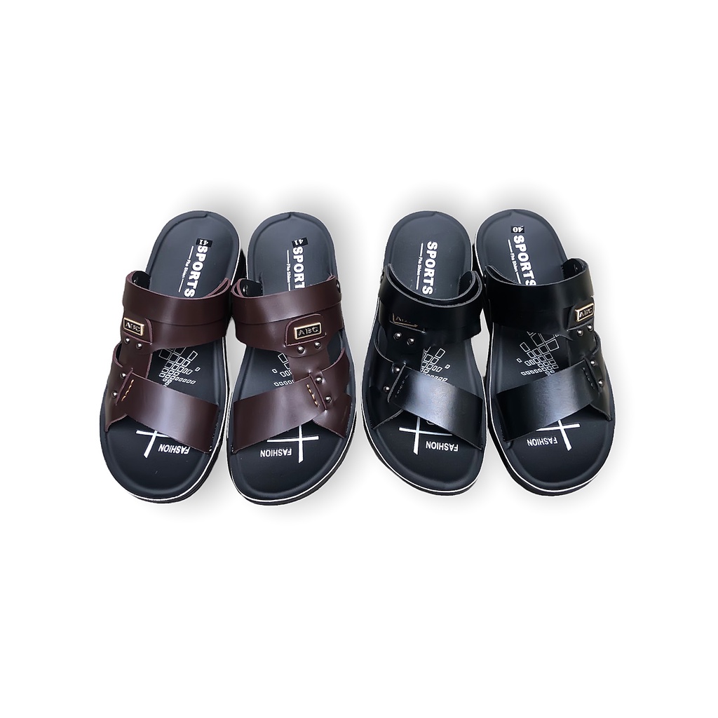 Dép nam quai hậu | sản phẩm dép da nam đế đúc trực tiếp trên quai dép giữ độ bền cao