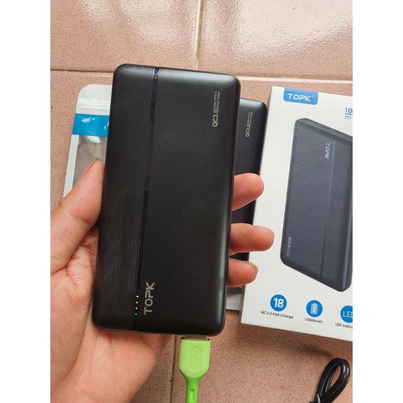 Pin Dự Phòng TOPK I1015P 18W QC3.0 10000mAh Hỗ Trợ Sạc Nhanh