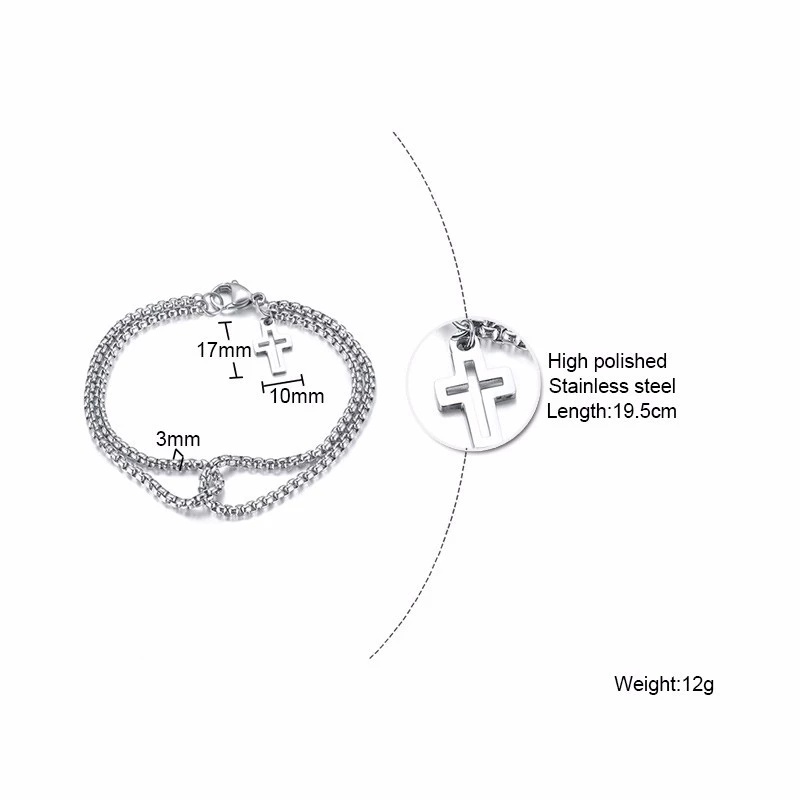 Vòng Đeo Tay Bằng Hợp Kim Không Gỉ 2022 Chuỗi Xích Với Mặt Hình Chữ Thập/ Kẹp Tôm Hùm Dành Cho Nam