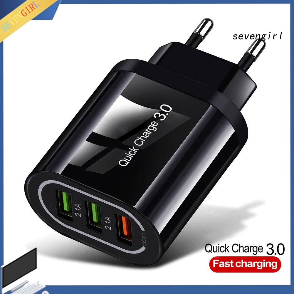 Củ Sạc Nhanh Qc3.0 3.1a 3 Cổng Usb Cho Điện Thoại