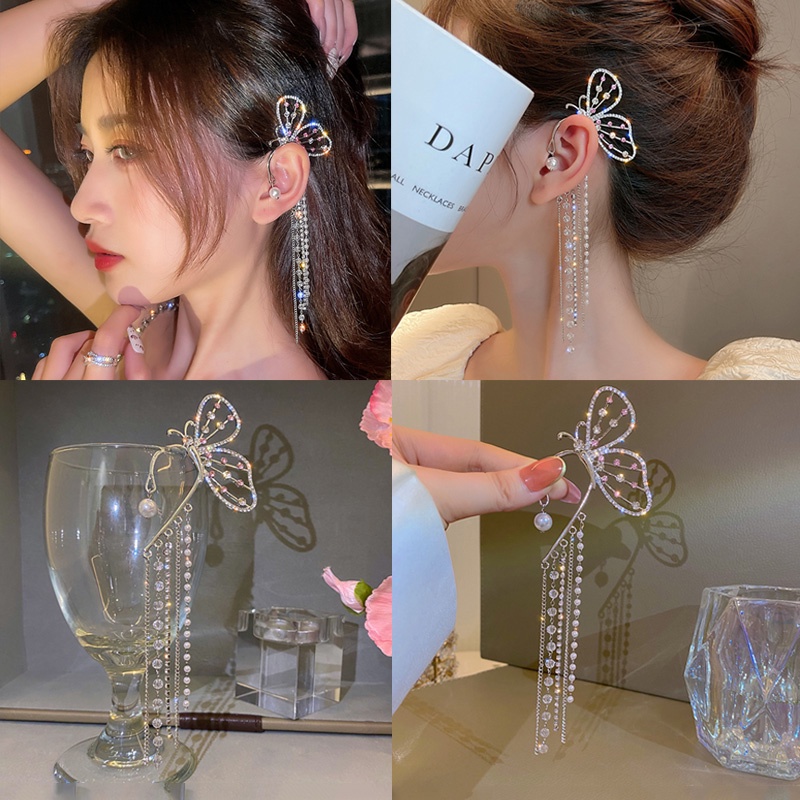 Khuyên Tai Nơ Tua Rua Không Xỏ Lỗ