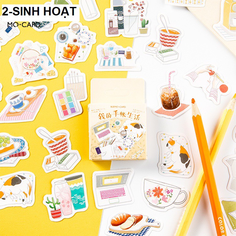 Hộp 45 sticker trang trí planner scrapbook M2