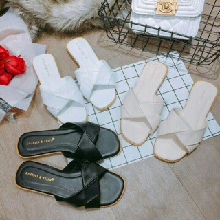 Dép nữ quai xoăn💝freeship💝dép lê da mềm quai xoắn cực hot