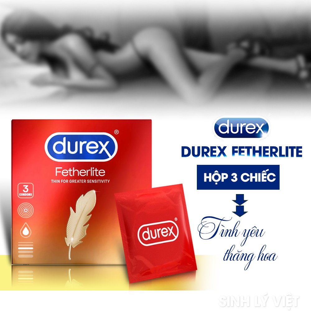 [HÀNG THÁI LAN] Bao cao su Durex Fetherlite Feel Thin hộp 3 cái - Mỏng Hơn, Khoái Cảm Hơn 💏💏💏