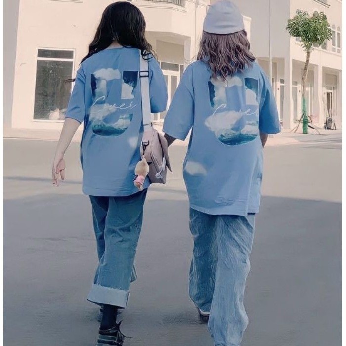 Áo thun cotton hình đám mây HOT nhất Freesize 68kg