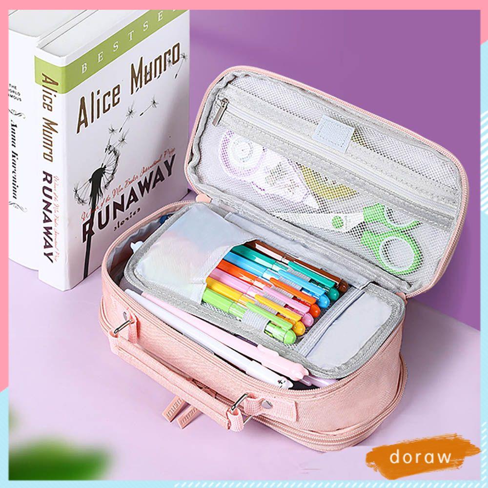 Doraw Hộp Đựng Bút Bằng Vải Canvas Đa Năng Sức Chứa Lớn Nhiều Màu Sắc Dùng Trong Văn Phòng