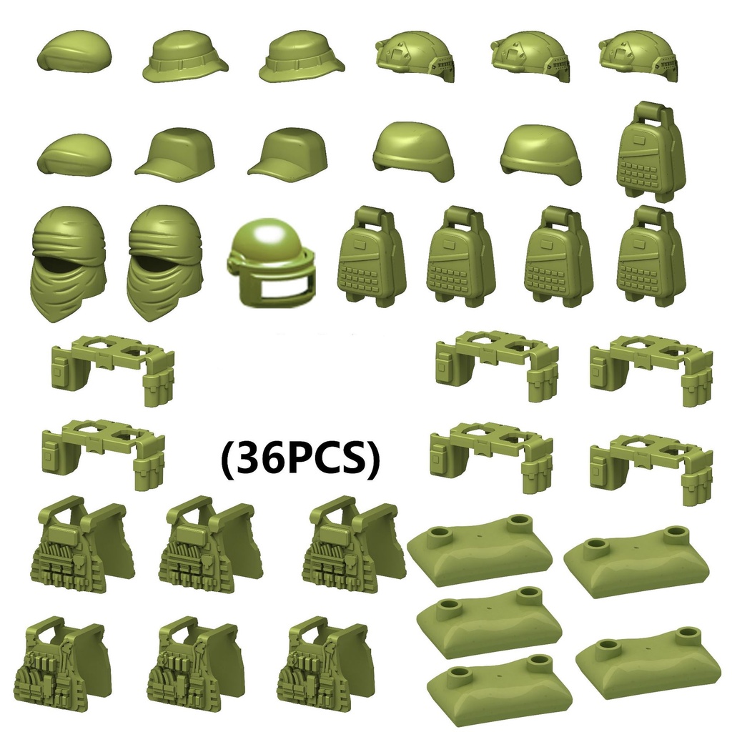 COMBO 36 Món Trang Bị Tổng Hợp Dành Cho Lính Chiến Đấu Bộ Binh NO.1353 - Đồ Chơi Lắp Ráp MOC Army