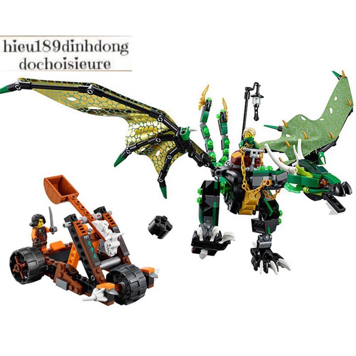 Lắp ráp xếp hình NOT Lego Ninjago Movie 70593 Bela 10526 , Lepin 06036 : Rồng Xanh Lá Của Lloyd 618 mảnh.