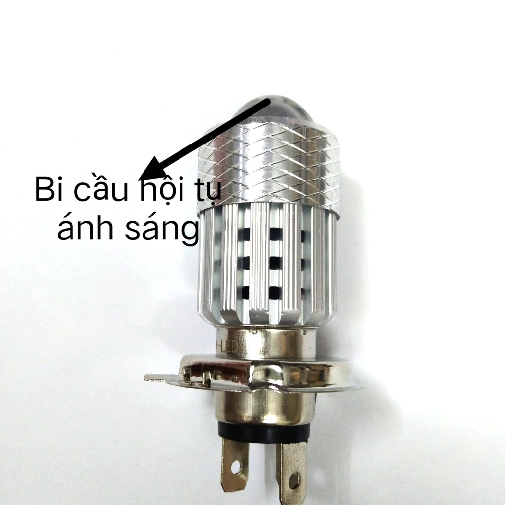 Đèn Led Xe Máy H4 Mini Bi Cầu Siêu Sáng Xe Wave Và Nhiều Dòng Xe Khác Cos Vàng Pha Trắng