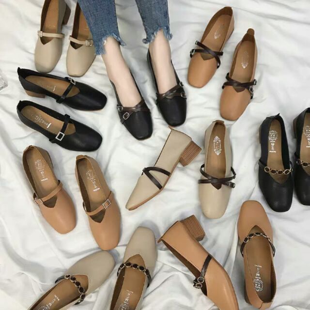 Giày gót vuông 3,5cm đồng giá  (ảnh thật ở cuối)
