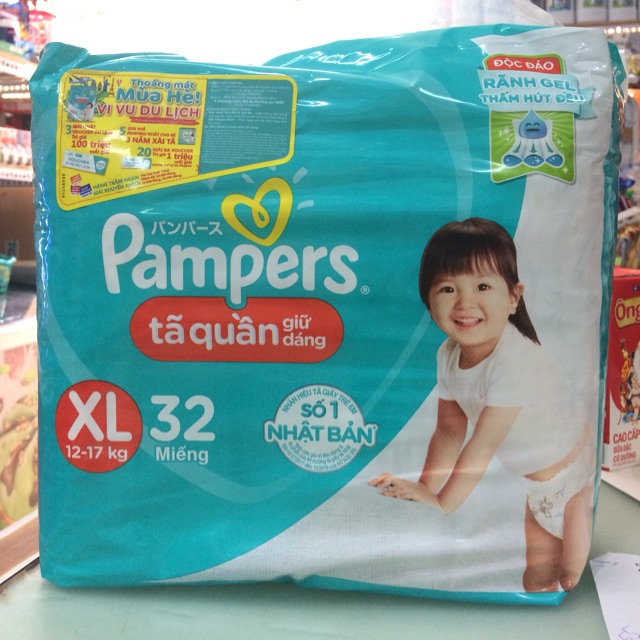 TÃ QUẦN/ BỈM QUẦN PAMPERS XL 32 MIẾNG