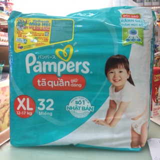 TÃ QUẦN/ BỈM QUẦN PAMPERS XL 32 MIẾNG