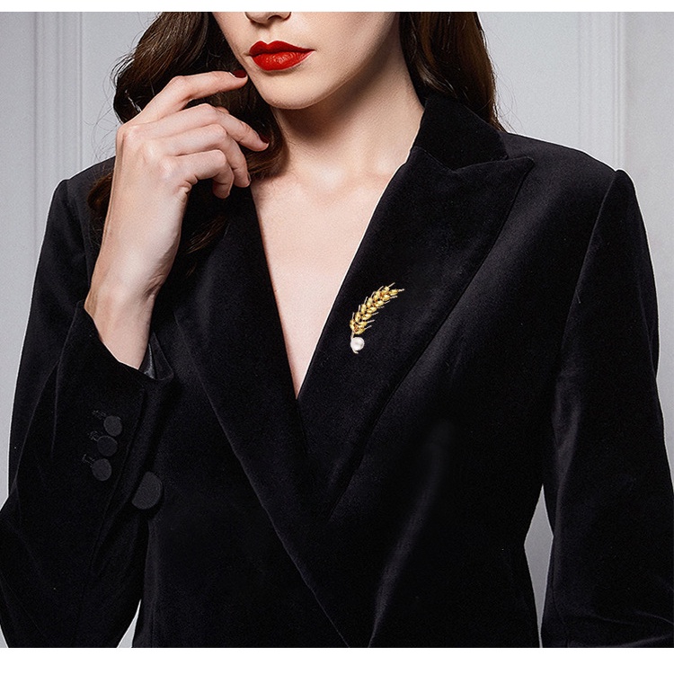 Ghim Cài Áo Đính Đá Và Ngọc Trai Giả Sang Trọng Dành Cho Nữ