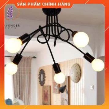 Đèn thả dây xoắn 5 chao thủy tinh TH138