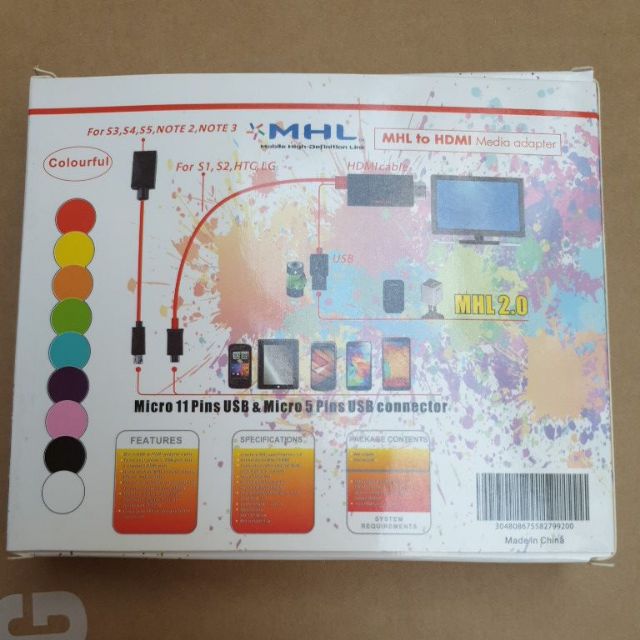 Cáp MHL kit dài 2m dùng cho smart phone có hỗ trợ MHL