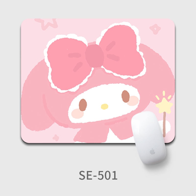 Đệm Lót Chuột Hình Vuông Cỡ Nhỏ Họa Tiết Gấu Cinnamon / Cún Kuromi Melody Dễ Thương Cho Bé Gái