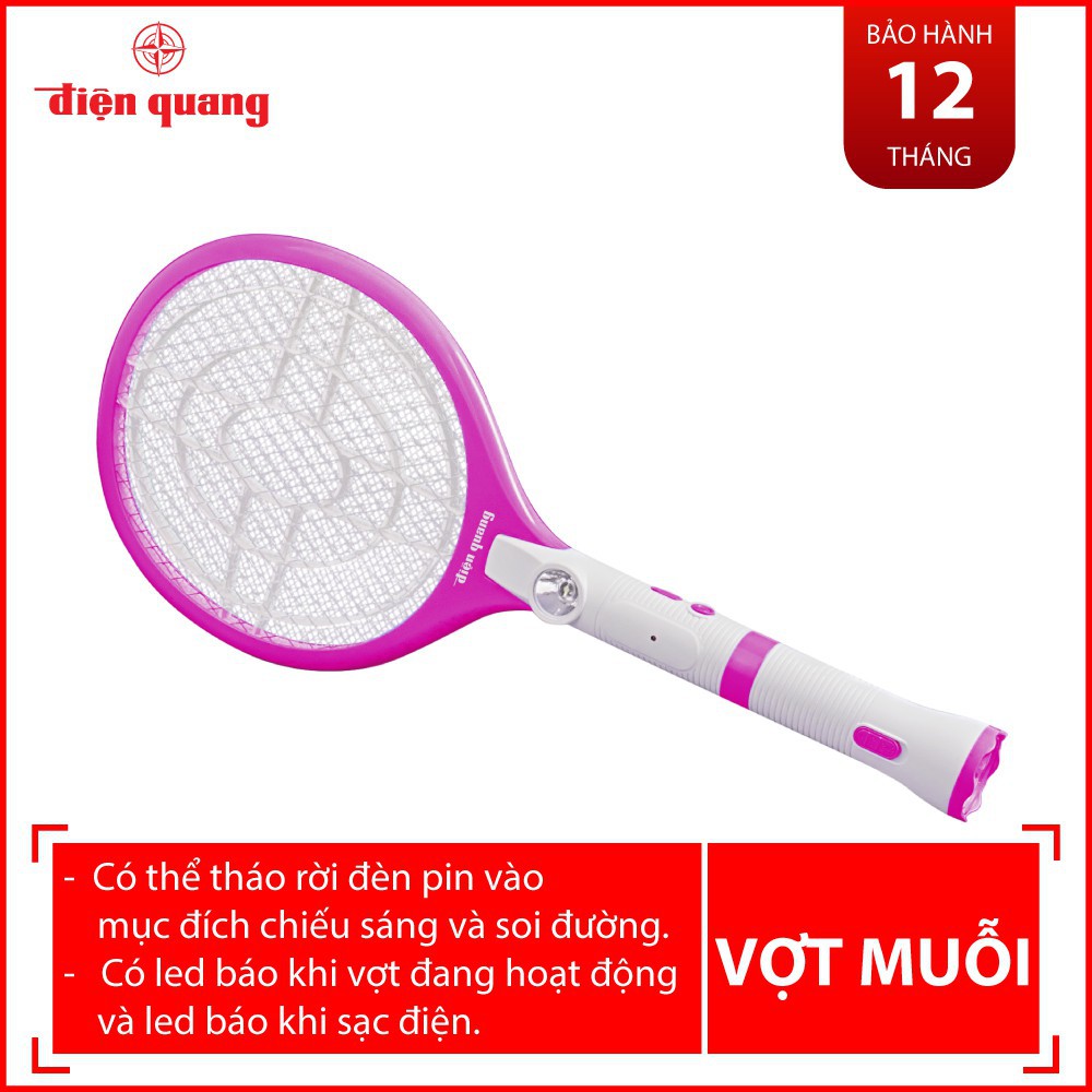 VỢT MUỖI ĐIỆN QUANG EMR05 WPI ( ĐÈN PIN RỜI) CHÍNH HÃNG