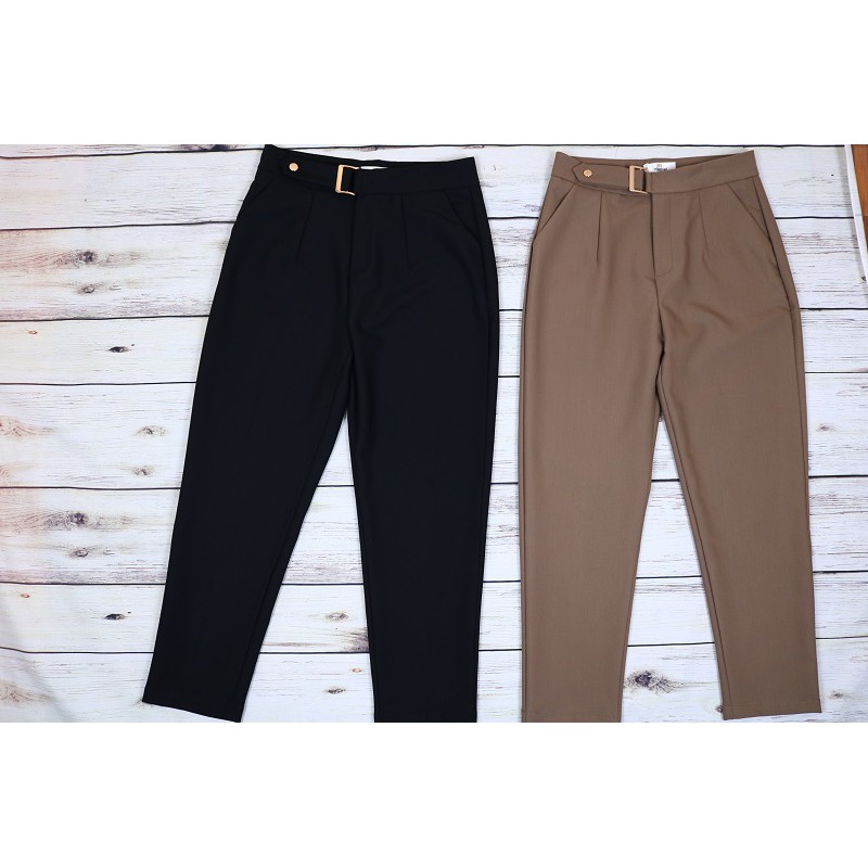 Quần Baggy đai bấm Công sở vải cao cấp B14