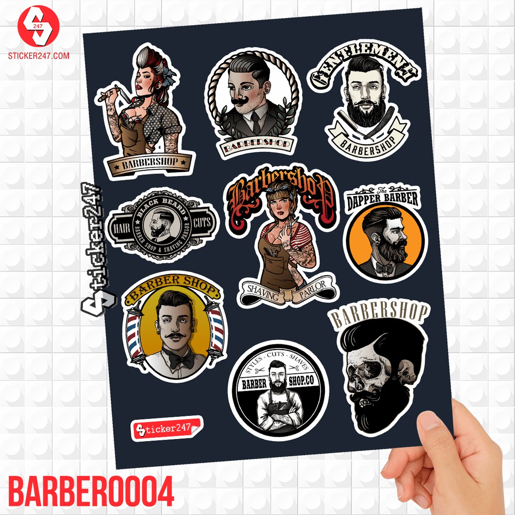 𝗦𝘁𝗶𝗰𝗸𝗲𝗿 dán Barber Shop | BARBER0004 | Sticker 247