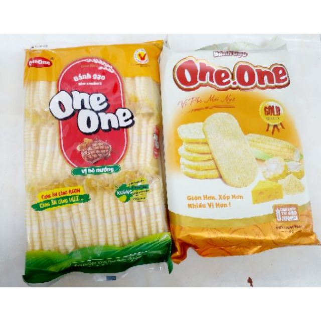Bánh gạo One One phô mai bắp 118g và vị bò nướng 150g