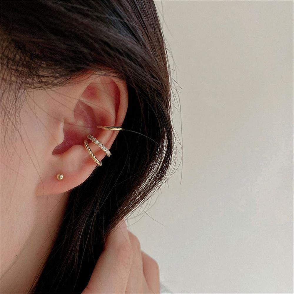 Set 3 Khuyên Vành Tai CZ Không Cần Xỏ Lỗ Dành Cho Nam Và Nữ
