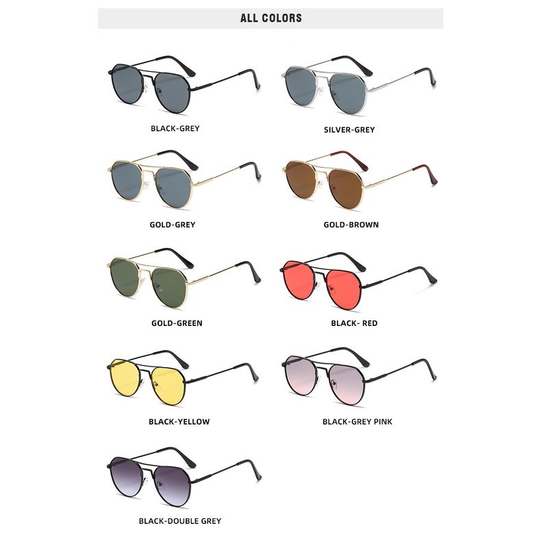 Kính Mát Gọng Kim Loại Phong Cách Retro Thời Trang