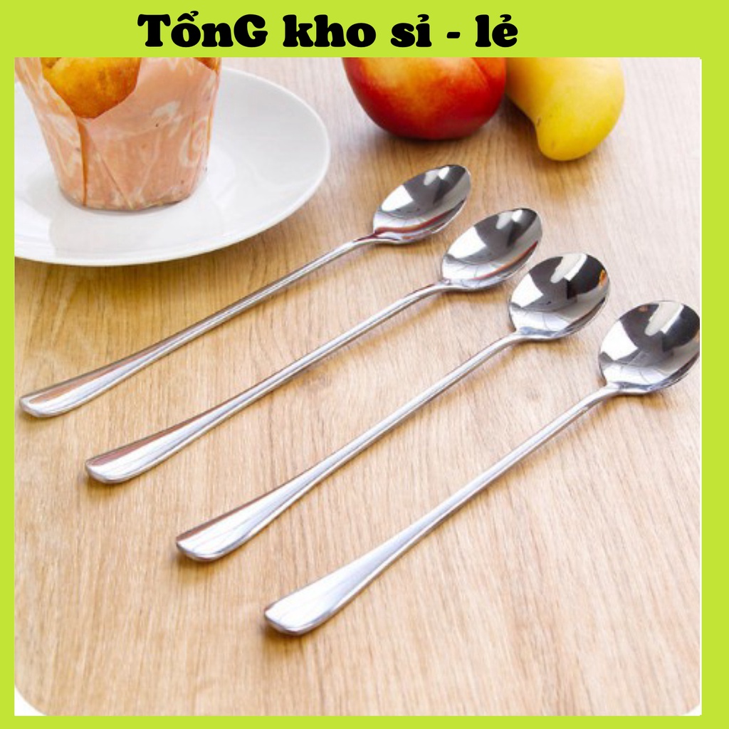 Thìa Inox Cán Dài / Muỗng Pha Cafe, Sinh Tố Phong Cách Hàn Quốc Tiện Dụng 88279 TÔNG KHO SỈ VP88