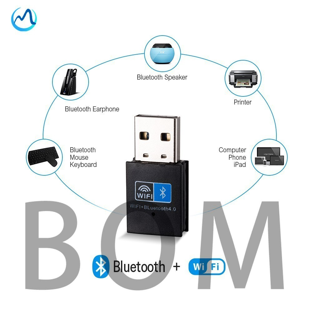 Usb chuyển đổi Wifi Bluetooth 2 trong 1 600mbps cho PC / laptop / máy tính để bàn chất lượng cao