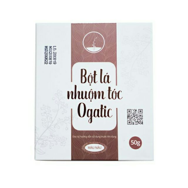 [Mẫu dùng thử 15g] bột lá nhuộm tóc ogatic (phủ bạc màu đen)