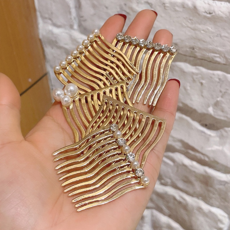 Lược Cài Tóc Kim Loại Đính Hạt Ngọc Trai Giả Xinh Xắn Tự Làm Cho Cô Dâu