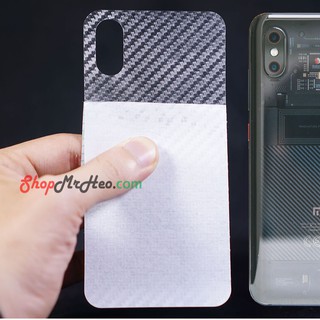 Bộ 3 skin dán mặt lưng vân 3d xiaomi mi 8 pro