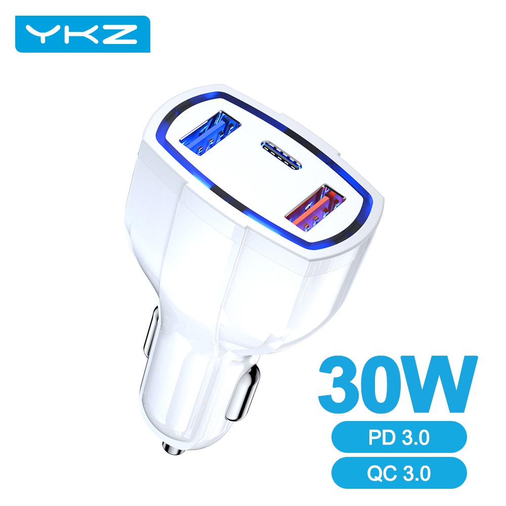 Tẩu Sạc Nhanh YKZ C005 QC 3.0 30W Type-C USB Cho Ô Tô