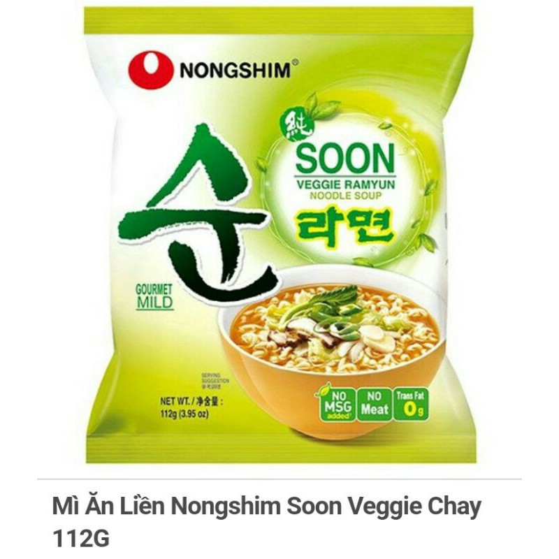 Mì Ăn Liền Nongshim Soon Veggie Chay 112g