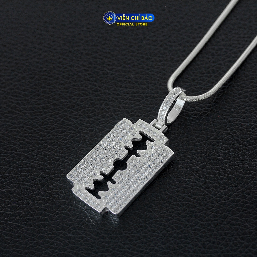 Mặt dây chuyền bạc nam đính đá chất liệu bạc 925 thời trang phụ kiện trang sức Viễn Chí Bảo M300235