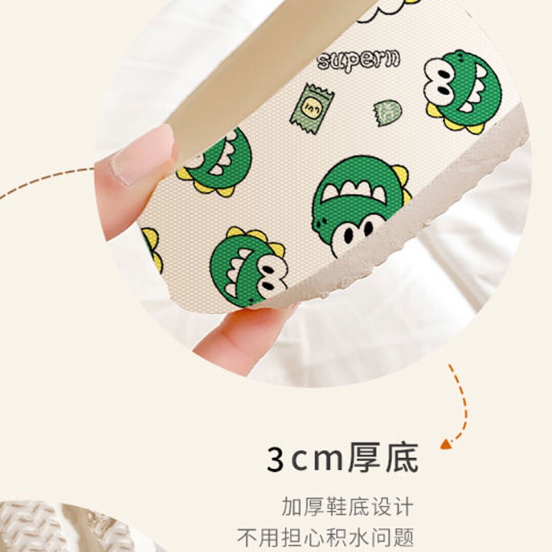 Dép Đi Biển Đế Dày Chống Trượt Họa Tiết Hoạt Hình Dễ Thương Dành Cho Cặp Đôi