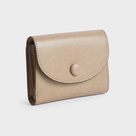 Ví ngắn nữ C&K nắp gài tiều thư màu beige |Ảnh thật - Auth - Sing
