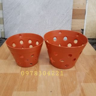 Chậu (giỏ) trồng hoa phong lan, giả gốm Đất Đỏ