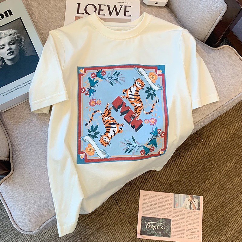 NRVP Áo Thun Mùa Hè Tay Cộc Oversize In Họa Tiết Phong Cách Hàn Quốc Cho Nam / Nữ