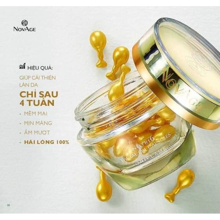 VIÊN DẦU DƯỠNG DA - NovAge Nutri6 Facial Oil Capsules (32631)