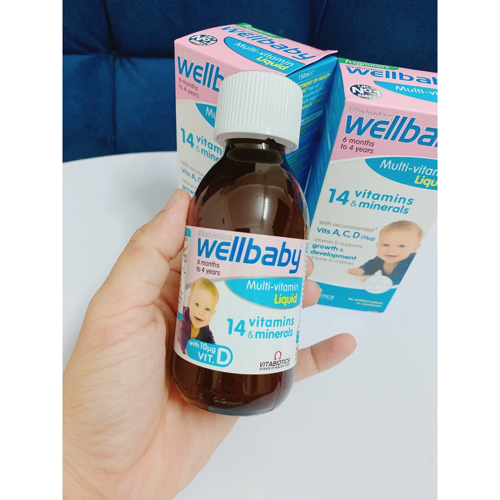 Vitamin Tổng Hợp Wellbaby Cho Bé 150ml, Wellbaby 14 Vitamin Tăng Sức Đề Kháng Cho Bé - UK