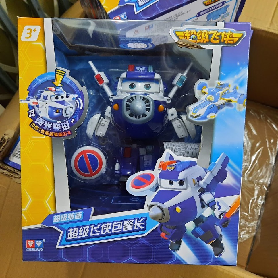 Mô hình super wings Robot Biến Hình Cỡ Lớn Có Đèn Và Âm Thanh Paul Siêu Cấp đồ chơi trẻ em