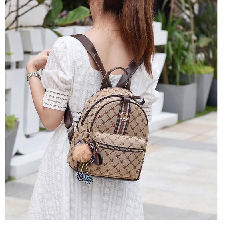 Chuwanglin Ba Lô Da Pu Cỡ Lớn In Họa Tiết Thời Trang Cho Nữ