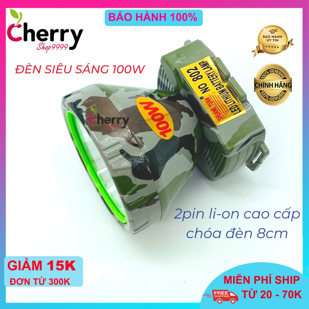 Đèn Pin Đội Đầu 802 ánh sáng mạnh chống nước  Ánh sáng vàng hoặc Ánh sáng trắng Màu ràn ri