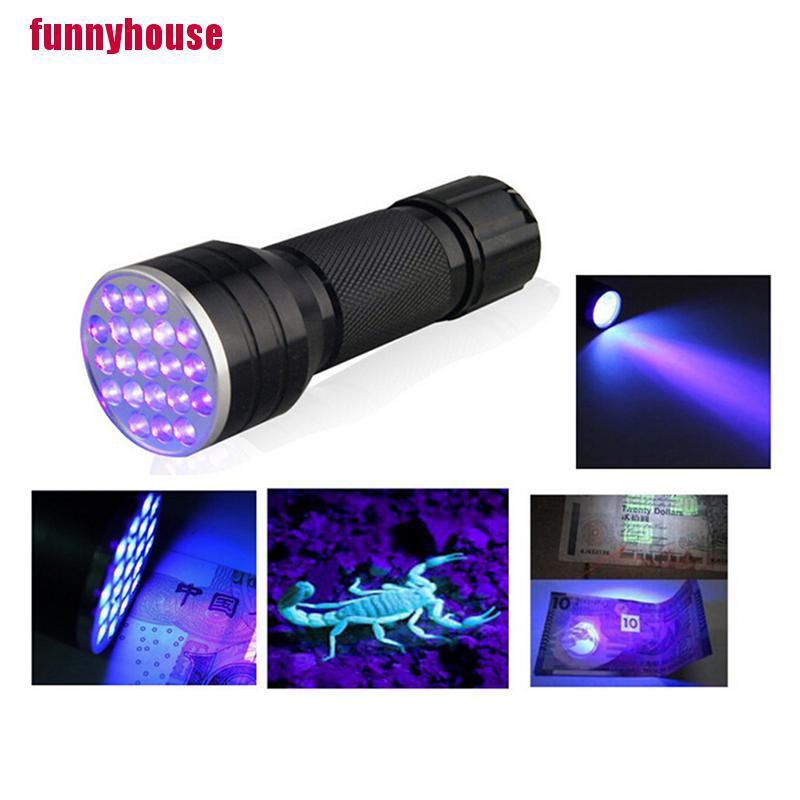 Đèn Pin LED UV 21 Bóng Mini Siêu Sáng Bằng Nhôm