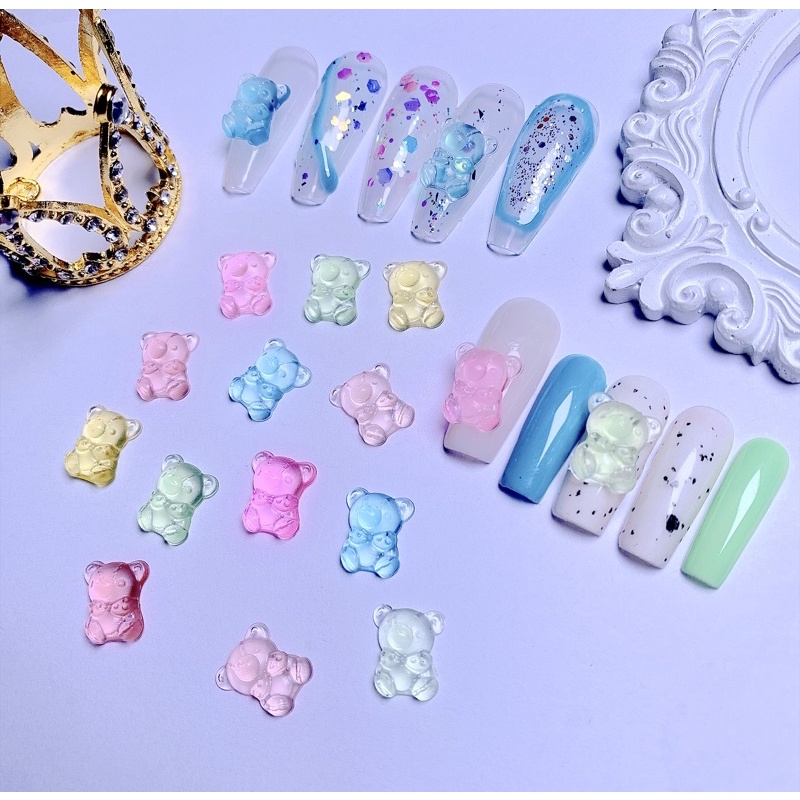 charm gấu trang trí móng kute mới