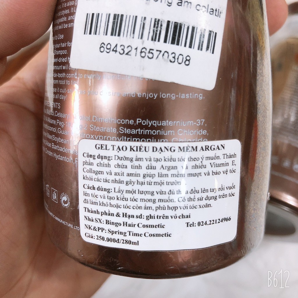 GEL MỀM TẠO KIỂU ARGAN COLATIN 280ML