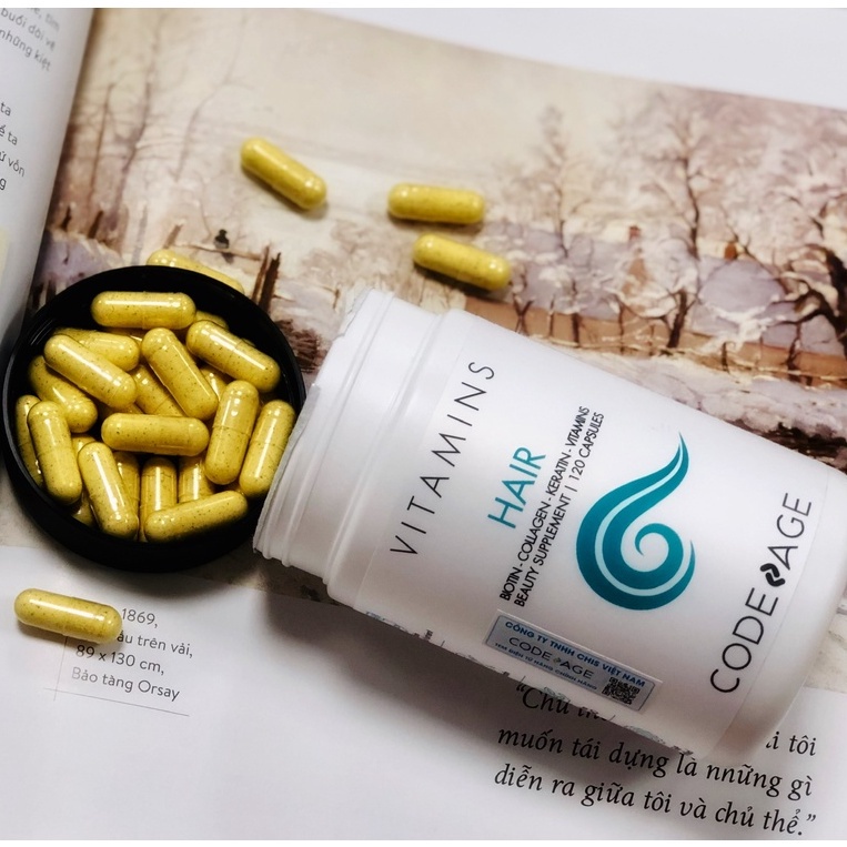 TEM CHÍNH HÃNG CODEAGE] Viên Uống Hỗ Trợ Mọc Tóc Hair Vitamin Codeage 120  viên Hỗ trợ mọc tóc giảm rụng tóc | Shopee Việt Nam
