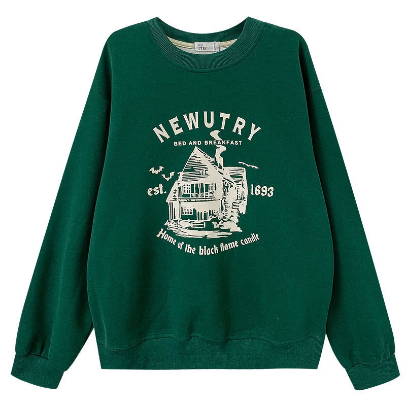 Áo Thun Tay Dài Cổ Tròn In Hình Thời Trang Dành Cho Nữ