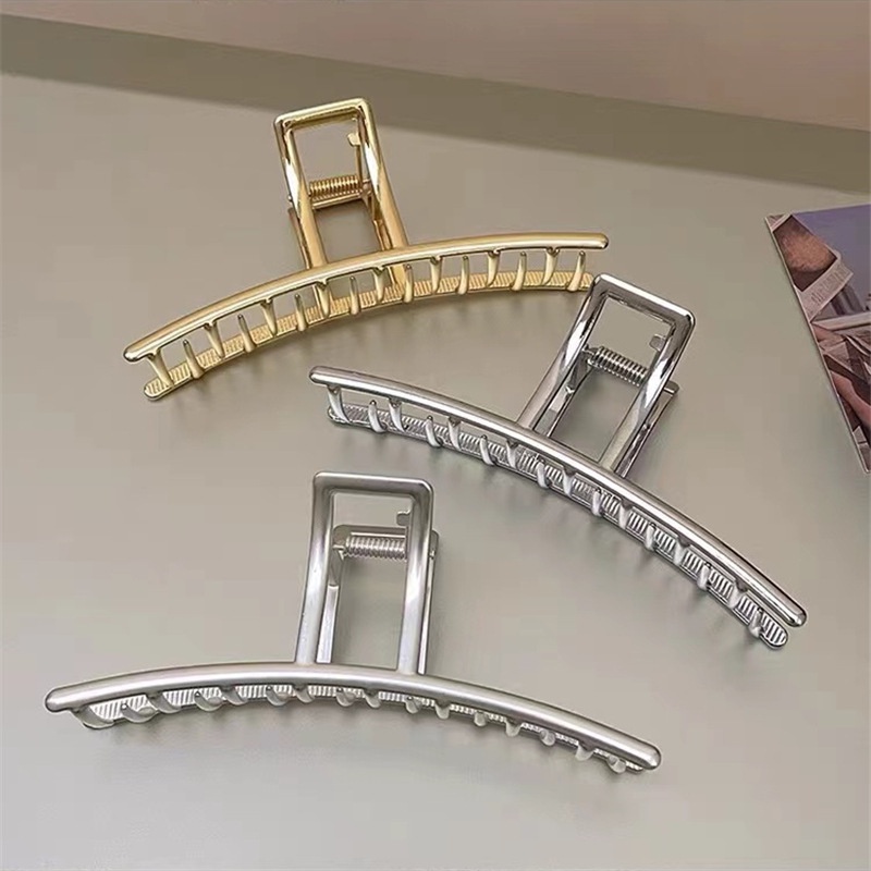 Kẹp Tóc Kim Loại 14cm Thiết Kế Đơn Giản Thời Trang Hàn Quốc