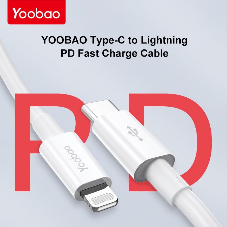 Dây Cáp Sạc Nhanh Yoobao YB-480PD Type-C to Lightning- PD 20w - Hàng Chính Hãng - Bảo Hành 12 tháng - Lỗi 1 Đổi 1